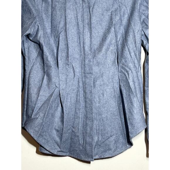 Rosetta Getty LN Heathered Blue 100% Cashmere Button Down Fitted Shirt Size 6 - Picture 3 of 7